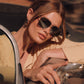DIFF Eyewear “Berkeley” Champagne Gold Aloe Green Gradient Polarized Sunglasses