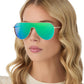 Diff Eyewear "Dash" Shield Gold + Green Mirror