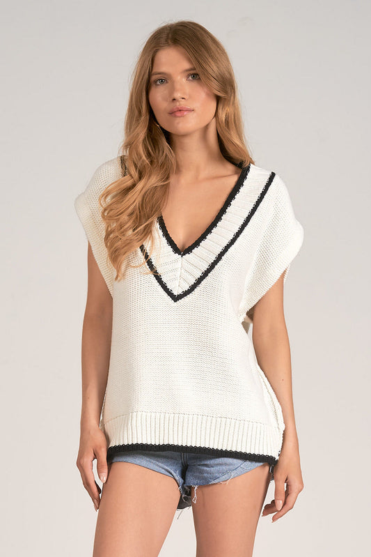 Elan “Estee” Sweater Vest-Off White