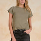 Elan "Sam" S/S Crewneck Sweater-Light Olive