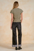Elan "Sam" S/S Crewneck Sweater-Light Olive