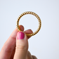Saturday Silks "Golden Twist" Skinny Scarf Ring-Gold
