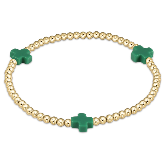 Enewton Signature Cross Gold Pattern 3mm Bead-Emerald