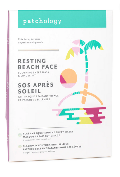 Patchology "Resting Beach Face" Sheet Mask & Lip Gel Kit