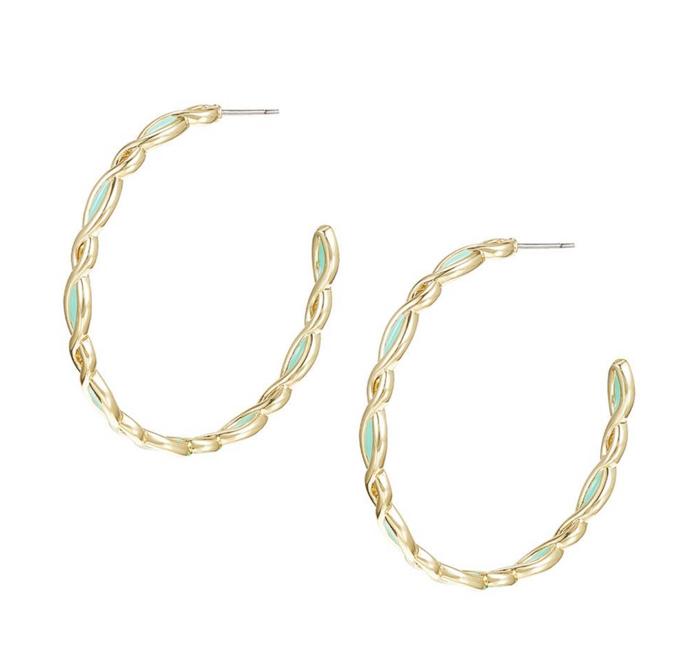 Natalie Wood Designs "Bloom" Hoop Earrings-Mint Green