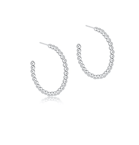 Enewton Beaded Classic 1.25" Post Hoop 3mm-Sterling