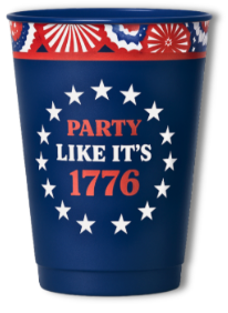 d'marie “Party Like It's 1776” Plastic Cups, Set of 6