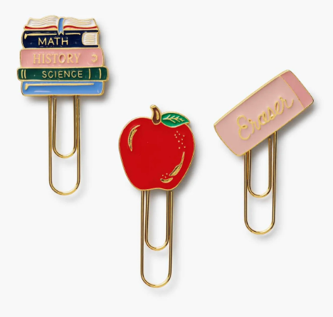 Rifle Paper Co. “Schoolhouse” Enamel Paper Clip Set