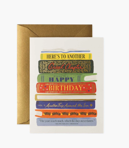 Rifle Paper Co. “Book Stack” Birthday Card