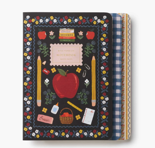 Rifle Paper Co. “Schoolhouse” Stitched Notebook Set (3)
