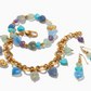 Brighton One Heart Multi Heart Bead Link Bracelet-Gold/Multi