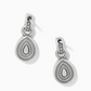 Brighton Halo Gemma Petite Teardrop Post Drop Earrings-Silver/Crystal