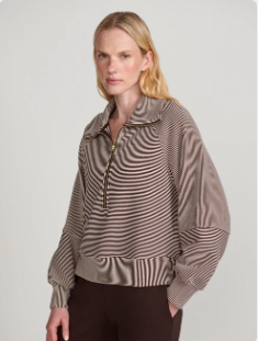 Varley “Milano” Half Zip Sweat 2.0- Coffee Bean/Birch