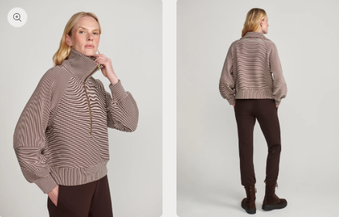 Varley “Milano” Half Zip Sweat 2.0- Coffee Bean/Birch