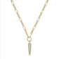 Kendra Scott Fate Short Pendant Necklace-Gold/White CZ