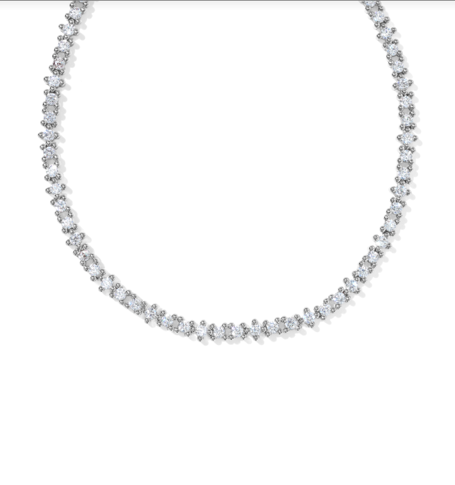 Kendra Scott Fate Tennis Necklace-Silver/White CZ