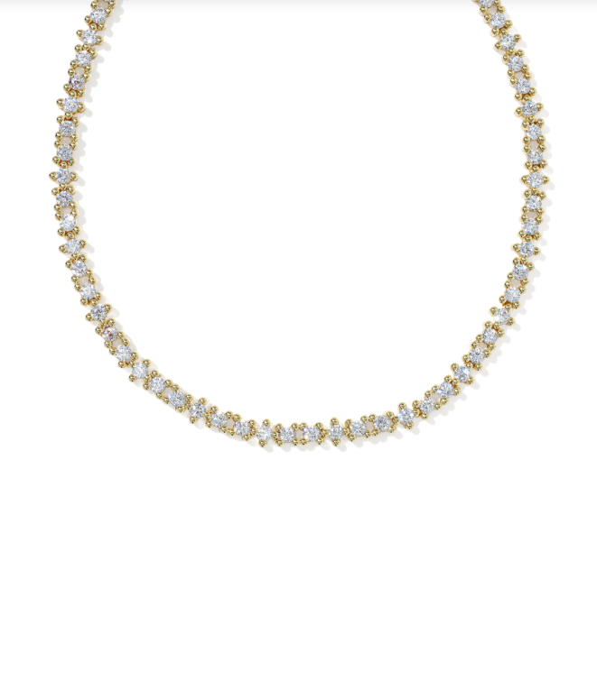 Kendra Scott Fate Tennis Necklace-Gold/White CZ