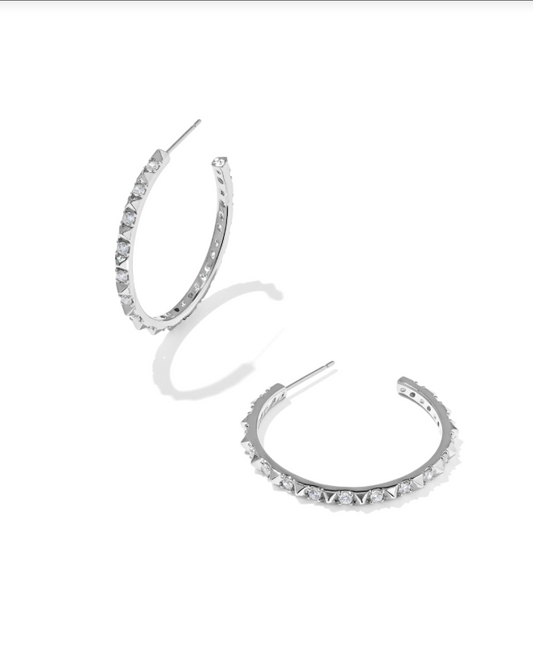 Kendra Scott Fate Hoop-Silver/White