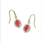 Kendra Scott Daphne Crystal Frame Drop Earring-Gold Dark Pink Illusion