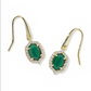 Kendra Scott Daphne Crystal Frame Drop Earring-Gold Green Malachite