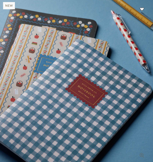 Rifle Paper Co. “Schoolhouse” Stitched Notebook Set (3)