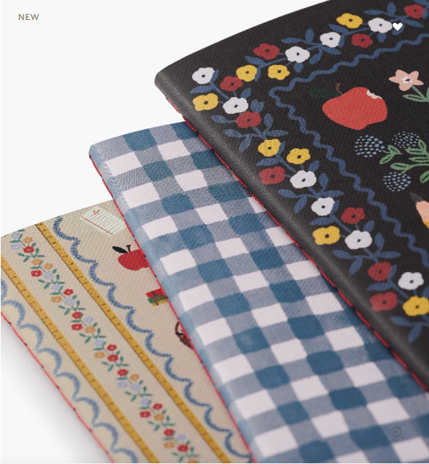 Rifle Paper Co. “Schoolhouse” Stitched Notebook Set (3)