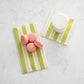 Hester & Cook "Green & Pink Awning Stripe" Guest Napkin