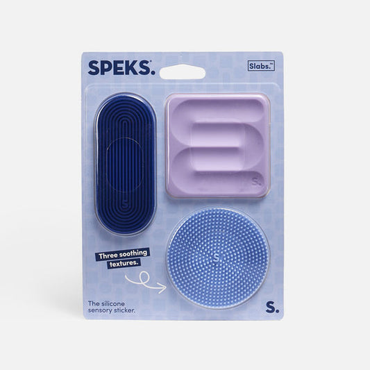 Speks Slabs Silicone Sensory Stickers Pack of 3 - Blue
