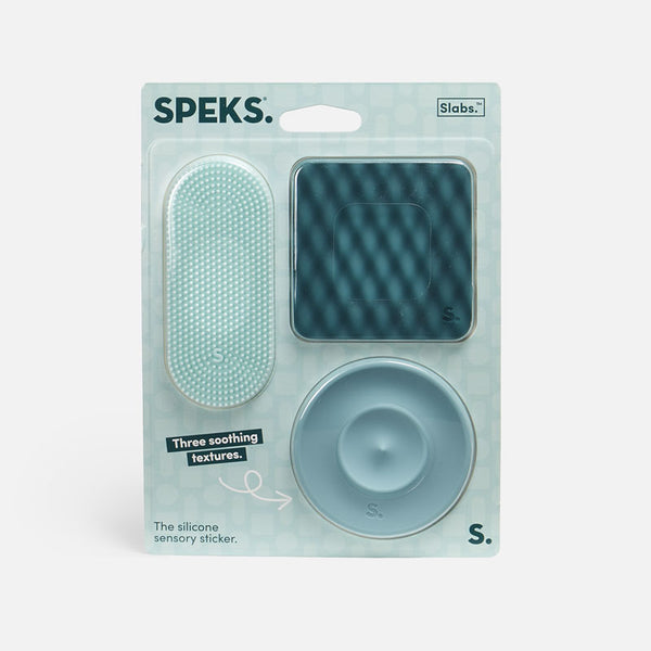 Speks Slabs Silicone Sensory Stickers Pack of 3 - Green