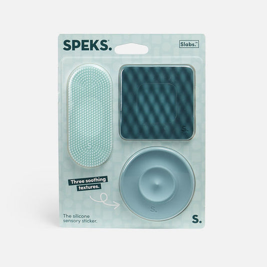 Speks Slabs Silicone Sensory Stickers Pack of 3 - Green