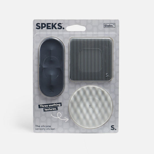 Speks Slabs Silicone Sensory Stickers Pack of 3 - Grey