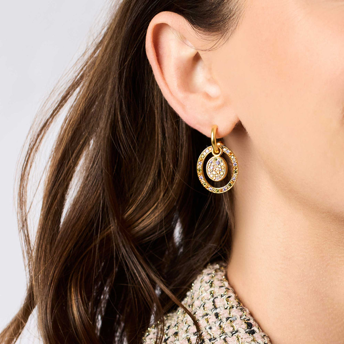 Julie Vos “Stardust” 6-in-1 Earring - Iridescent Clear Crystal