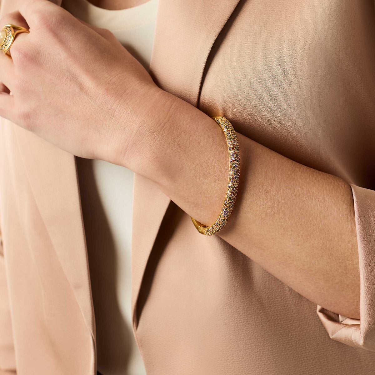 Julie Vos “Stardust” Hinge Bangle - Gold