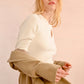 Molly Bracken Keyhole Rib Sweater-Off White