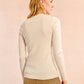 Molly Bracken Keyhole Rib Sweater-Off White