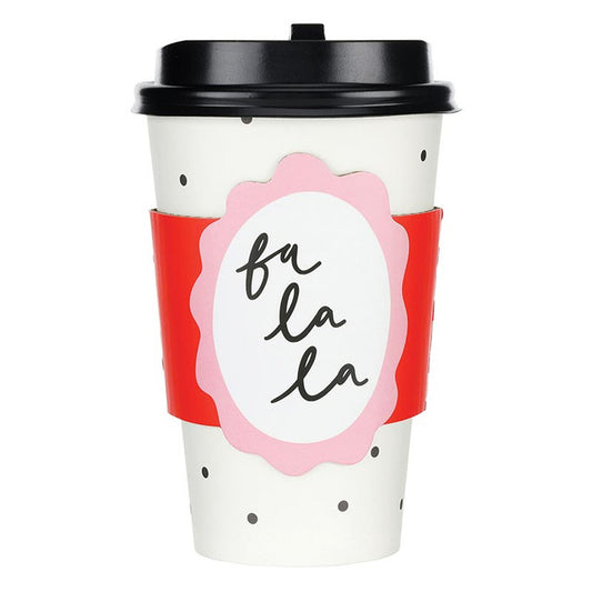 Slant Collections Paper “fa la la” To Go Cups - 8 count