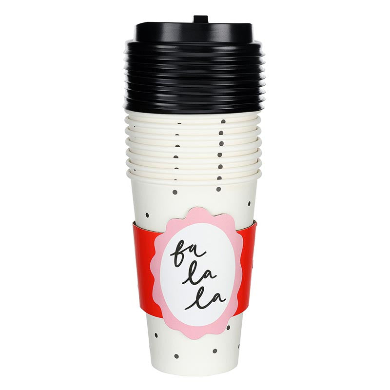 Slant Collections Paper “fa la la” To Go Cups - 8 count