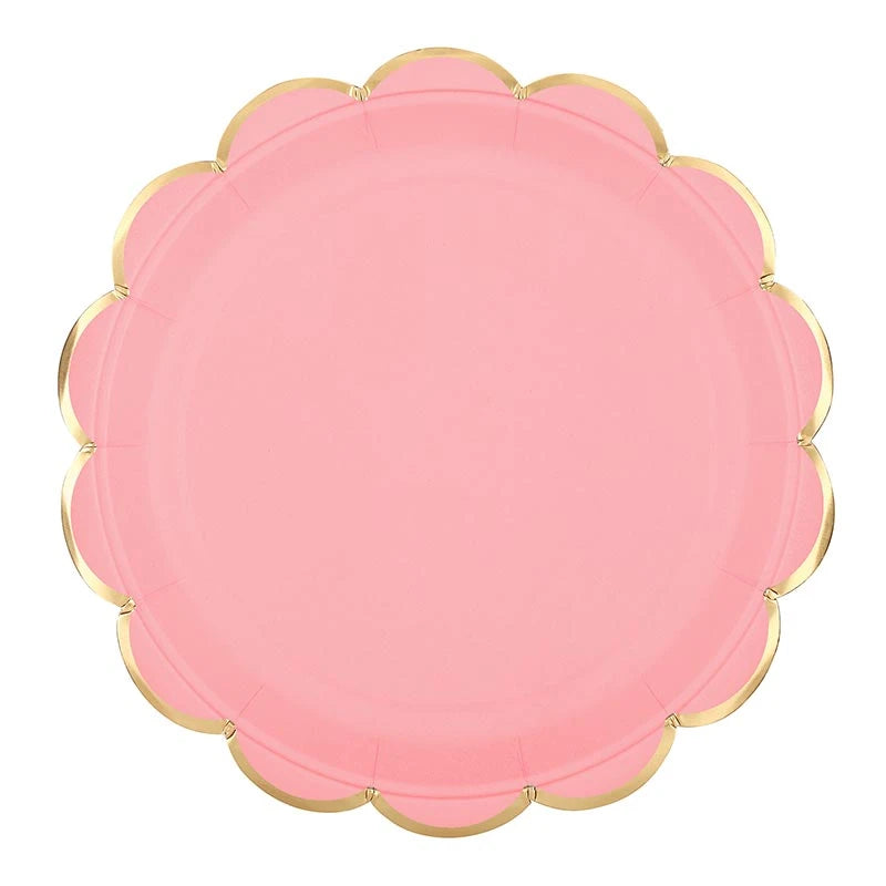 Slant Foil Scalloped Paper Plates - Multicolor - 8ct