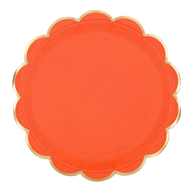 Slant Foil Scalloped Paper Plates - Multicolor - 8ct