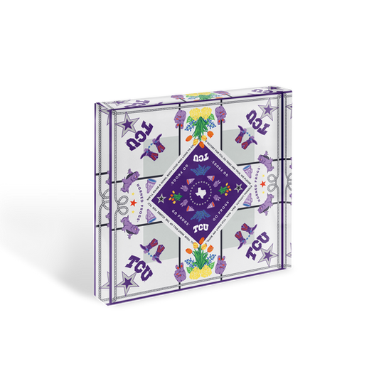 Saturday Silks "Horned Frogs" Acrylic Block