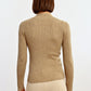 Lili Sidonio Keyhole Front Ribbed Sweater- Light Beige