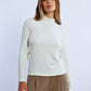 Lili Sidonio Mock Neck Lightweight Sweater-Off White