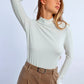 Lili Sidonio Mock Neck Lightweight Sweater-Off White