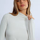 Lili Sidonio Mock Neck Lightweight Sweater-Off White