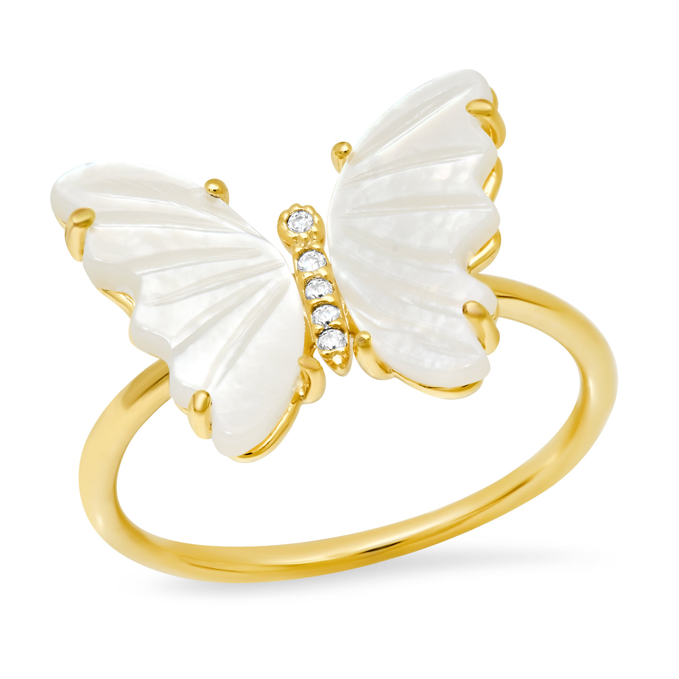 Tai Jewels Carved Butterfly Ring