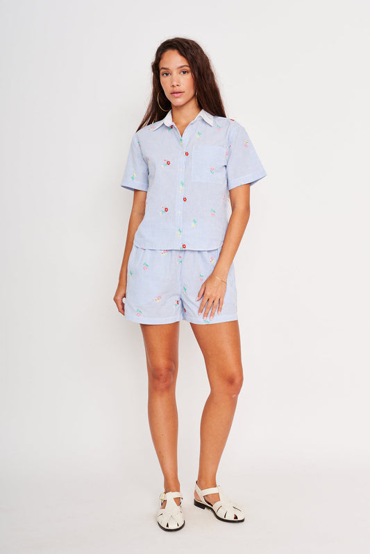 dRA “Ruby” Top - Blue Stripe