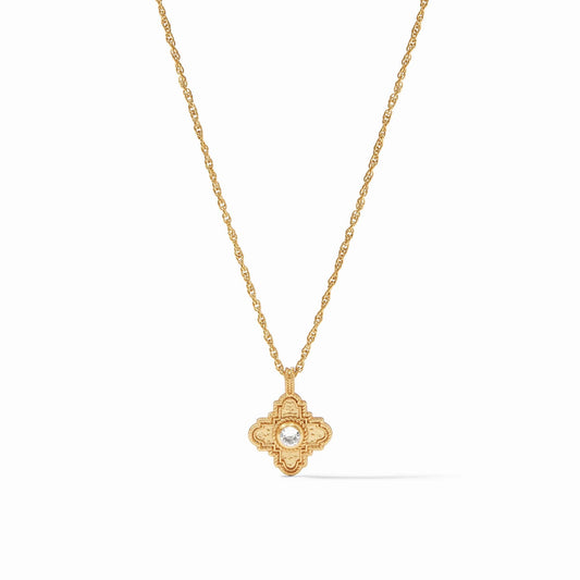 Julie Vos Gold "Theodora" Delicate Necklace-Clear CZ