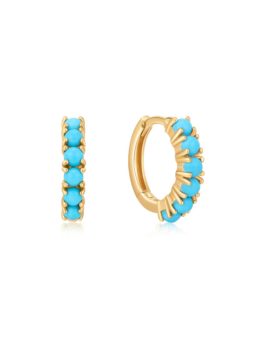 LeMel “Turquoise” Huggie Earrings
