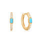LeMel “Daisy" Turquoise & White Topaz Huggie Earrings
