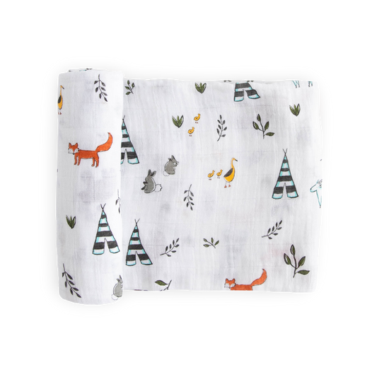 Little Unicorn Cotton Muslin Swaddle Blanket - Forest Friends